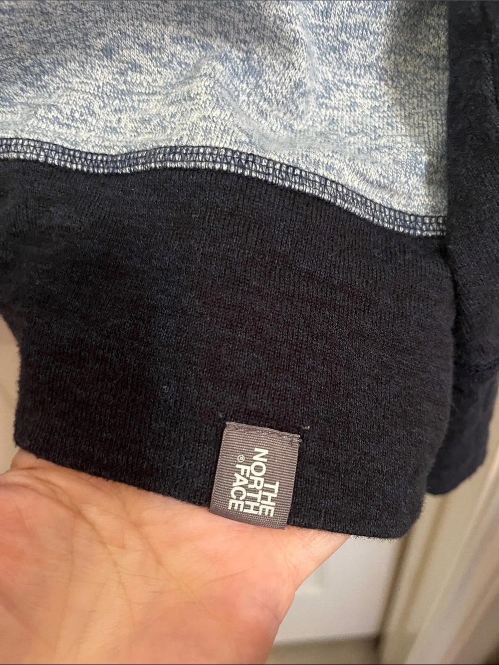 The North Face Sweater Men 2XL Blue Heather Crewneck Pullover Knit Logo XXL